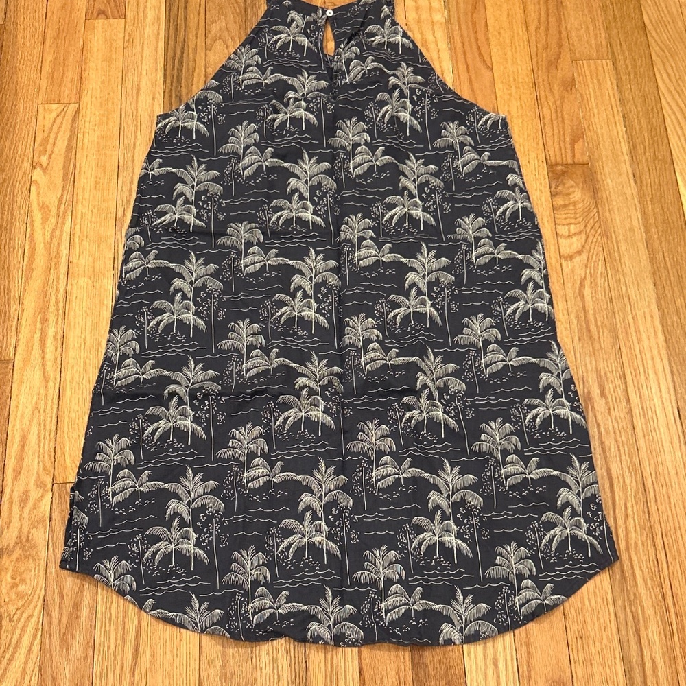 C&C California Navy Palm Print Halter Dress - Picture 6 of 7